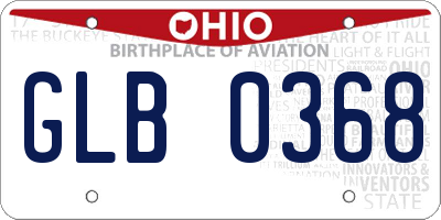 OH license plate GLB0368