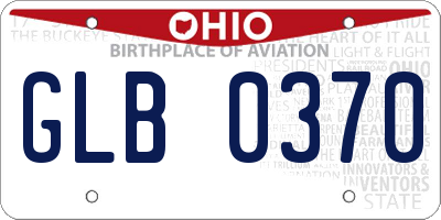 OH license plate GLB0370