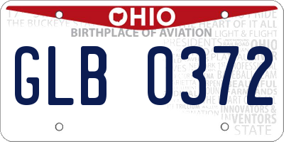 OH license plate GLB0372