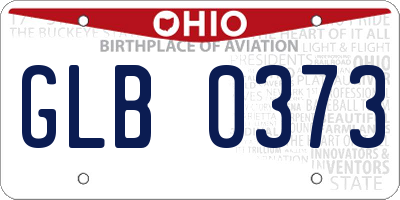 OH license plate GLB0373