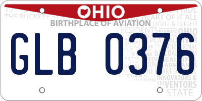 OH license plate GLB0376