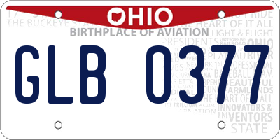 OH license plate GLB0377