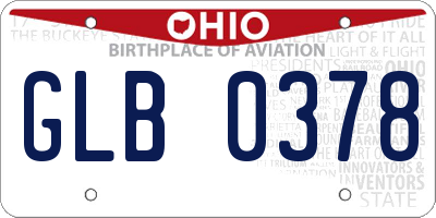 OH license plate GLB0378