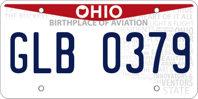 OH license plate GLB0379