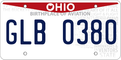 OH license plate GLB0380