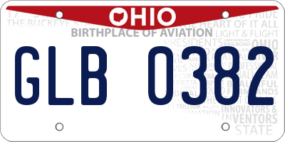 OH license plate GLB0382