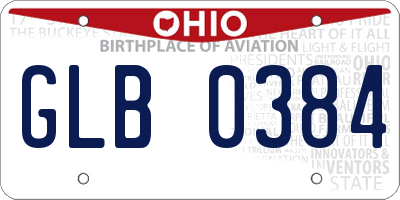 OH license plate GLB0384