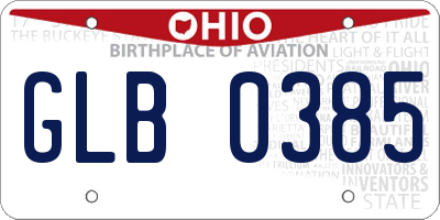 OH license plate GLB0385