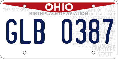 OH license plate GLB0387