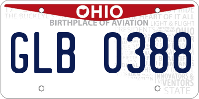 OH license plate GLB0388
