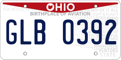 OH license plate GLB0392