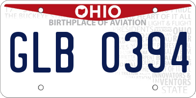 OH license plate GLB0394