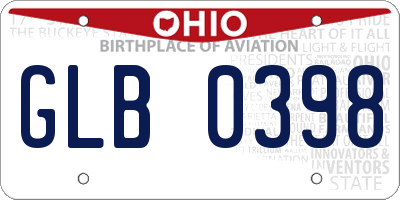 OH license plate GLB0398
