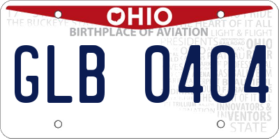 OH license plate GLB0404