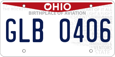 OH license plate GLB0406