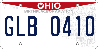 OH license plate GLB0410