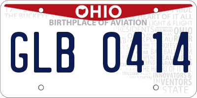 OH license plate GLB0414