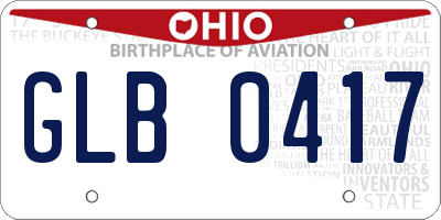 OH license plate GLB0417