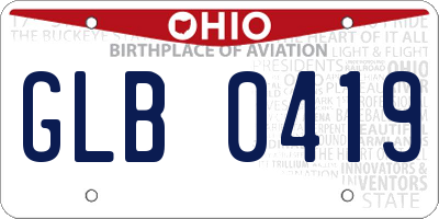 OH license plate GLB0419