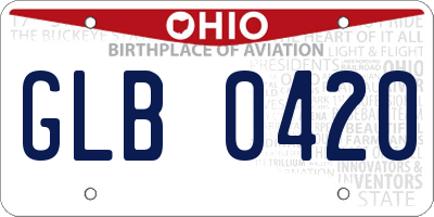 OH license plate GLB0420