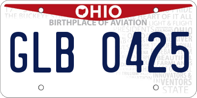 OH license plate GLB0425