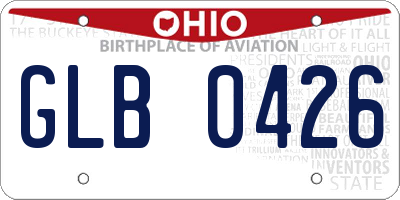 OH license plate GLB0426