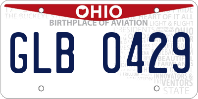 OH license plate GLB0429