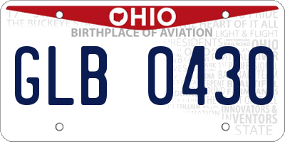 OH license plate GLB0430