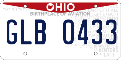 OH license plate GLB0433