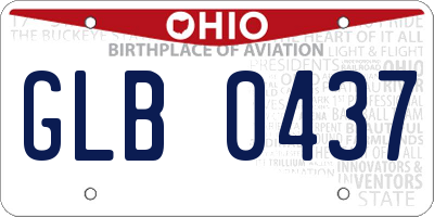 OH license plate GLB0437