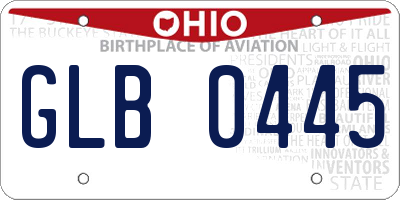 OH license plate GLB0445