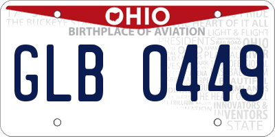 OH license plate GLB0449