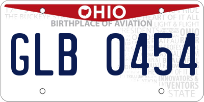 OH license plate GLB0454