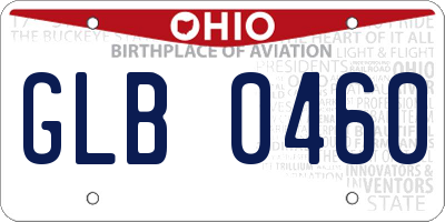 OH license plate GLB0460