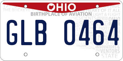 OH license plate GLB0464