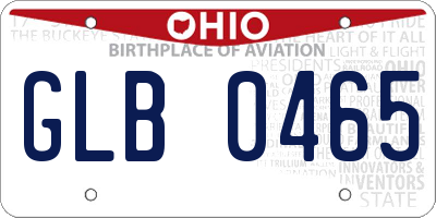 OH license plate GLB0465