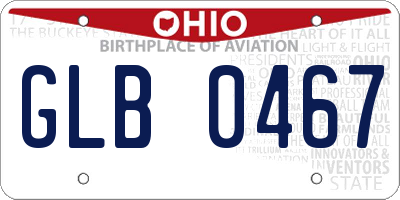 OH license plate GLB0467