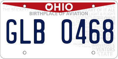 OH license plate GLB0468