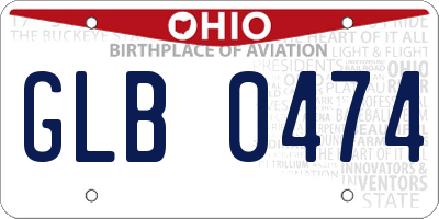 OH license plate GLB0474