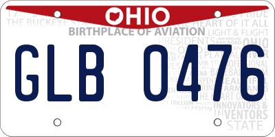 OH license plate GLB0476