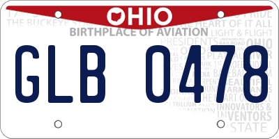 OH license plate GLB0478