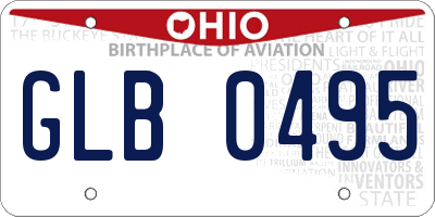 OH license plate GLB0495