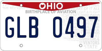 OH license plate GLB0497