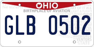 OH license plate GLB0502