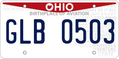 OH license plate GLB0503