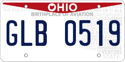OH license plate GLB0519