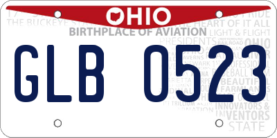 OH license plate GLB0523
