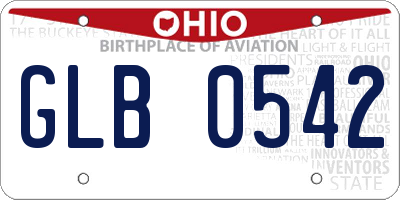OH license plate GLB0542