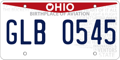 OH license plate GLB0545