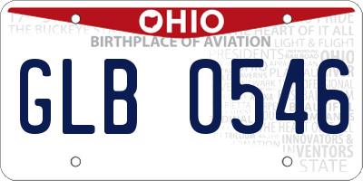 OH license plate GLB0546